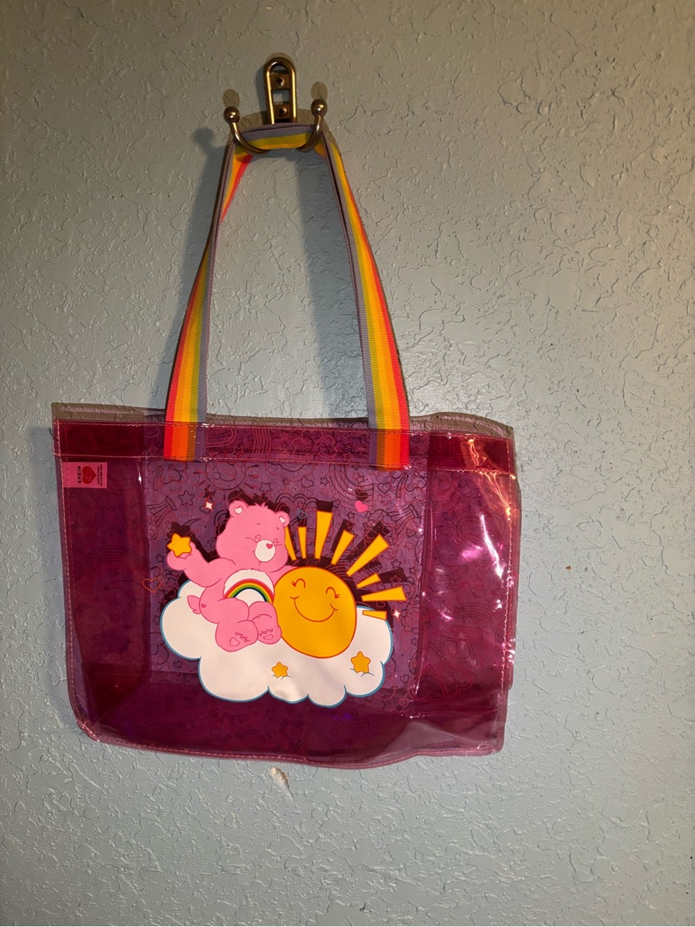 SHEIN X Care Bears Cartoon Patterns Transparent Tote Bag